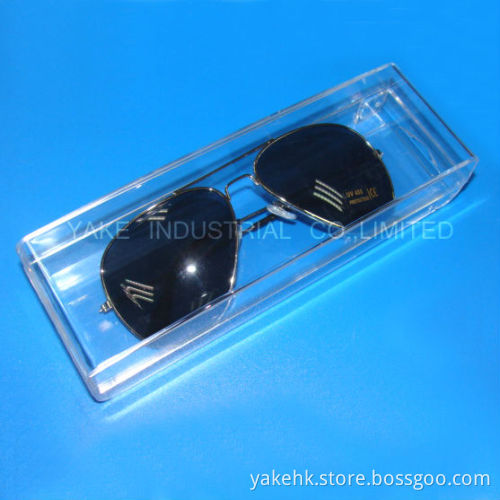Single transparent/clear sunglass display packing box display case with hanger for vending machine